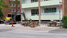 Pågående installationsarbete.