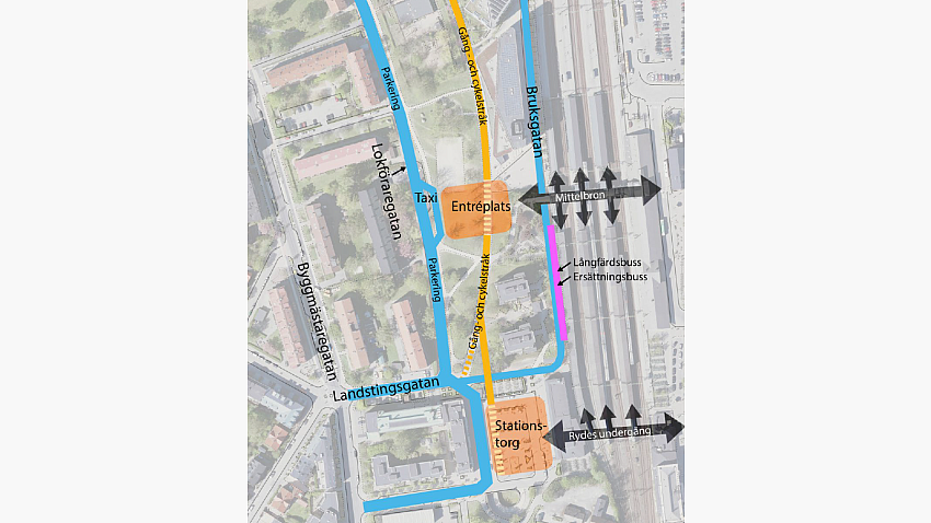 Trafikplanerna väster om stationen (Lunds kommun, 2025)