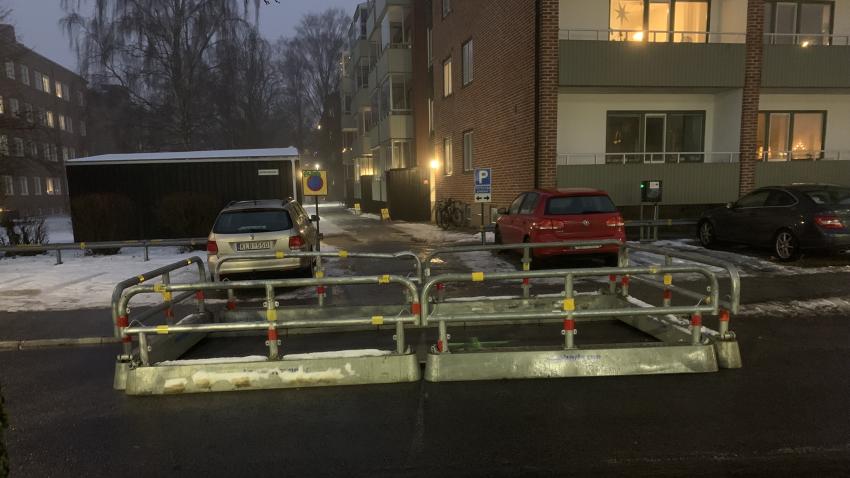 Avspärrning som påverkar parkeringen kvällen den 13 januari.
